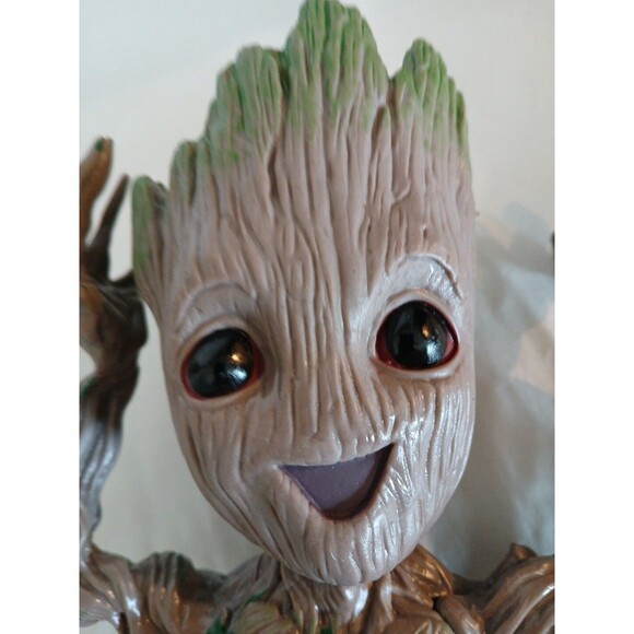 (3)Groot Marvel Guardian Of The Galaxy Baby GROOT FLOWER POT PLANTERS Green-Gray - Picture 15 of 16